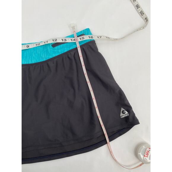 Gerry Activewear Stretch Gray Blue Mini Swim Skort Skirt Women's Size Medium - Picture 5 of 6